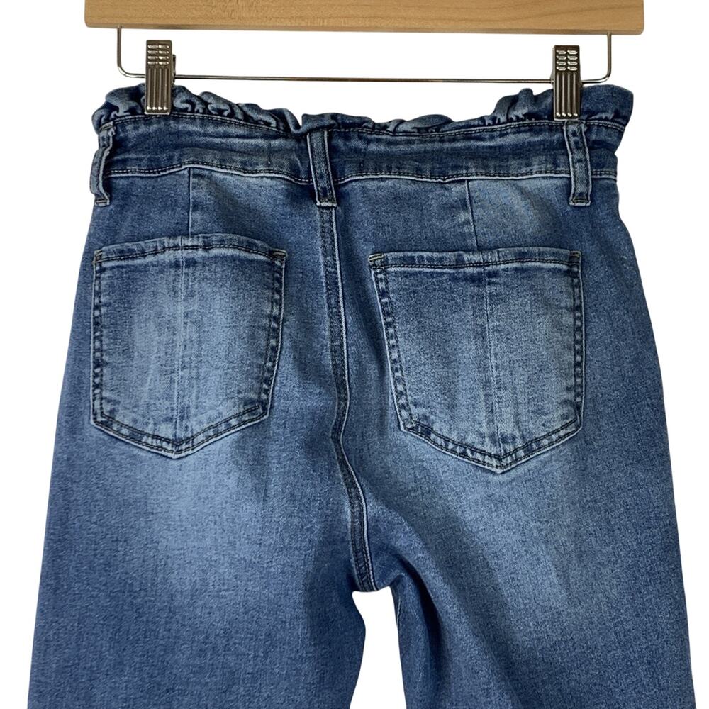 Ashley Mason Jeans Womens‎ 5 Blue Denim Slim Cuffed Gathered Waist Accent - Picture 6 of 9